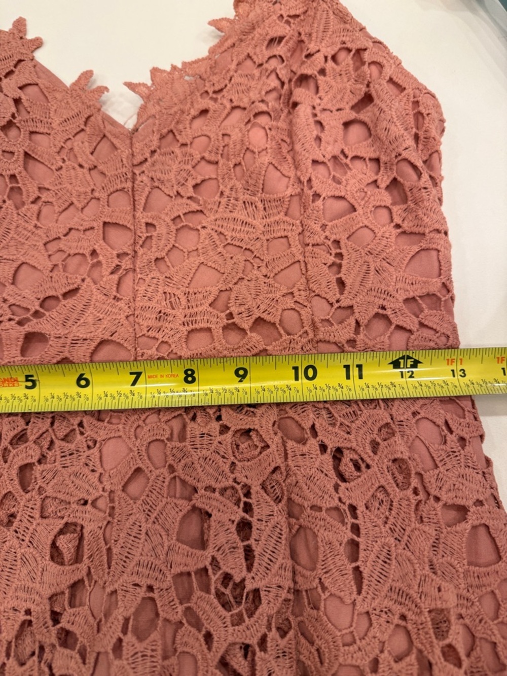 Astr Rose Blush Lace Midi Dress with Spaghetti Straps - Picture 6 of 10
